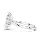Marquise Cut Hidden Halo Diamond Engagement Ring with Pavé Bridge