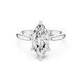 Marquise Cut Hidden Halo Diamond Engagement Ring with Pavé Bridge
