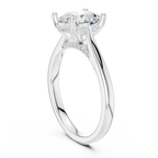 Oval Cut Hidden Halo Diamond Engagement Ring with Pavé Bridge