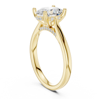 Oval Cut Hidden Halo Diamond Engagement Ring with Pavé Bridge