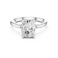 Oval Cut Hidden Halo Diamond Engagement Ring with Pavé Bridge