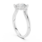 Round Cut Three Stone Hidden Halo Diamond Engagement Ring