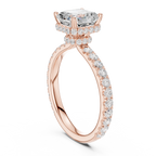 Asscher Cut Double Halo Pavé Engagement Ring