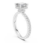 Asscher Cut Double Halo Pavé Engagement Ring