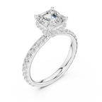 Asscher Cut Double Halo Pavé Engagement Ring