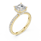 Asscher Cut Double Halo Pavé Engagement Ring
