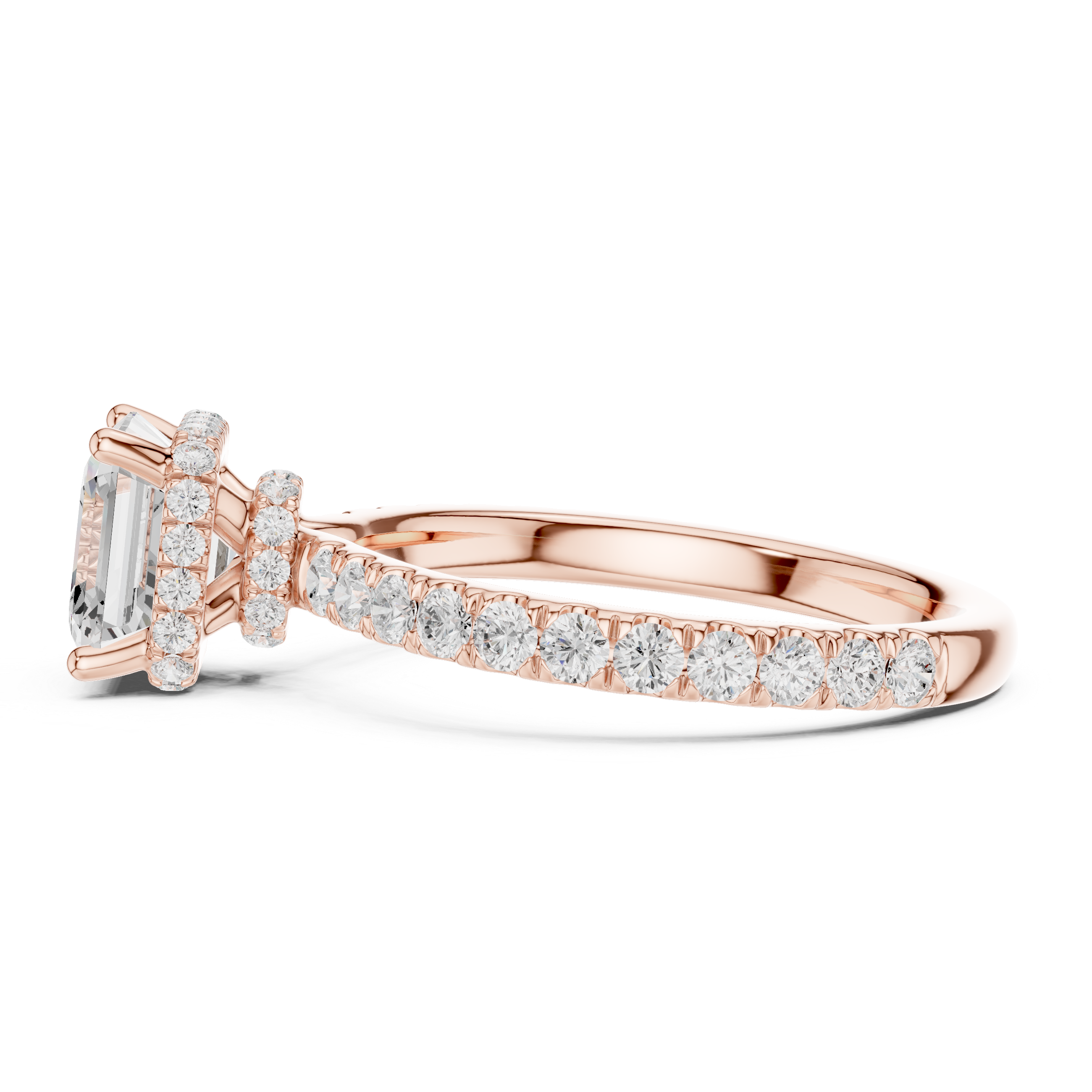 Asscher Cut Double Halo Pavé Engagement Ring