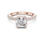Asscher Cut Double Halo Pavé Engagement Ring