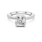 Asscher Cut Double Halo Pavé Engagement Ring