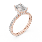 Emerald Cut Double Halo Pavé Engagement Ring
