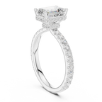 Emerald Cut Double Halo Pavé Engagement Ring