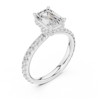 Emerald Cut Double Halo Pavé Engagement Ring