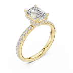 Emerald Cut Double Halo Pavé Engagement Ring