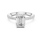 Emerald Cut Double Halo Pavé Engagement Ring