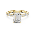 Emerald Cut Double Halo Pavé Engagement Ring