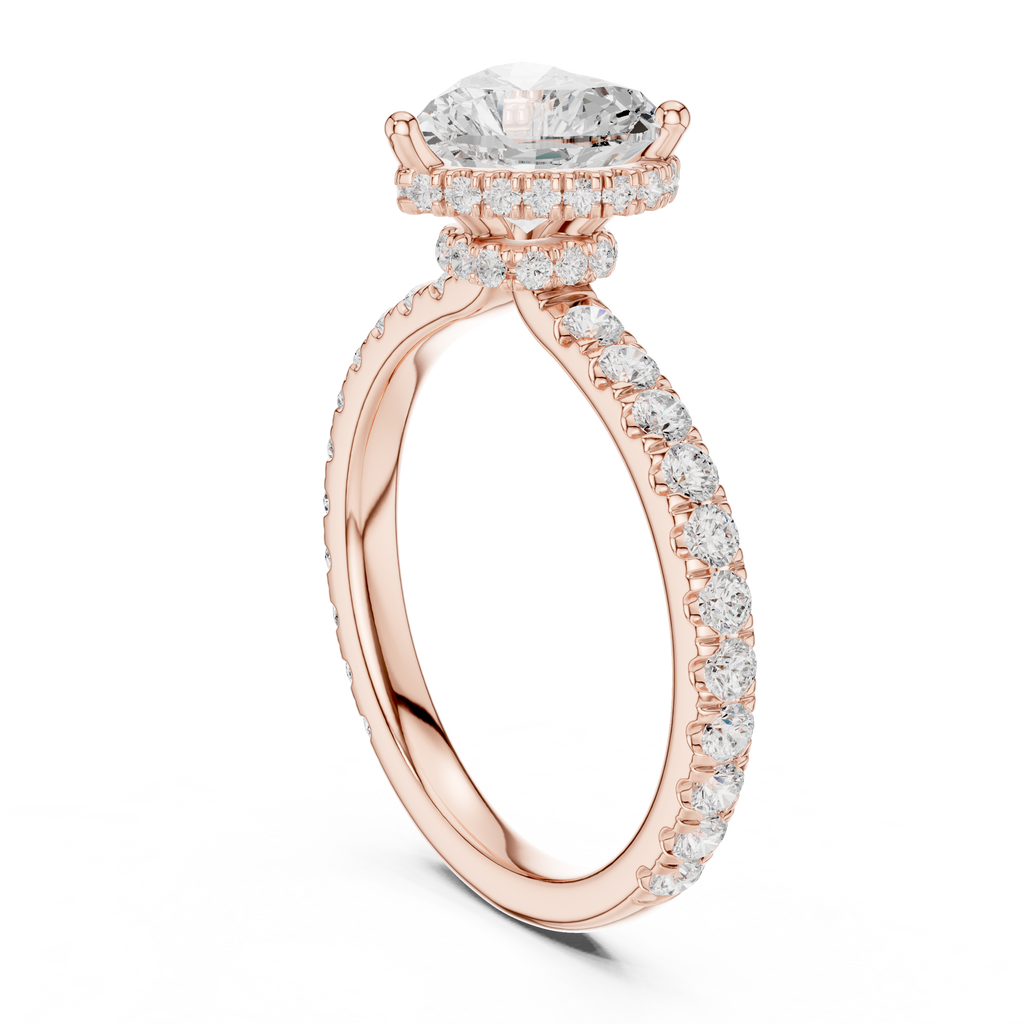 Heart Cut Double Halo Pavé Engagement Ring