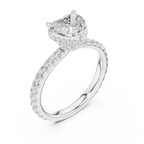 Heart Cut Double Halo Pavé Engagement Ring