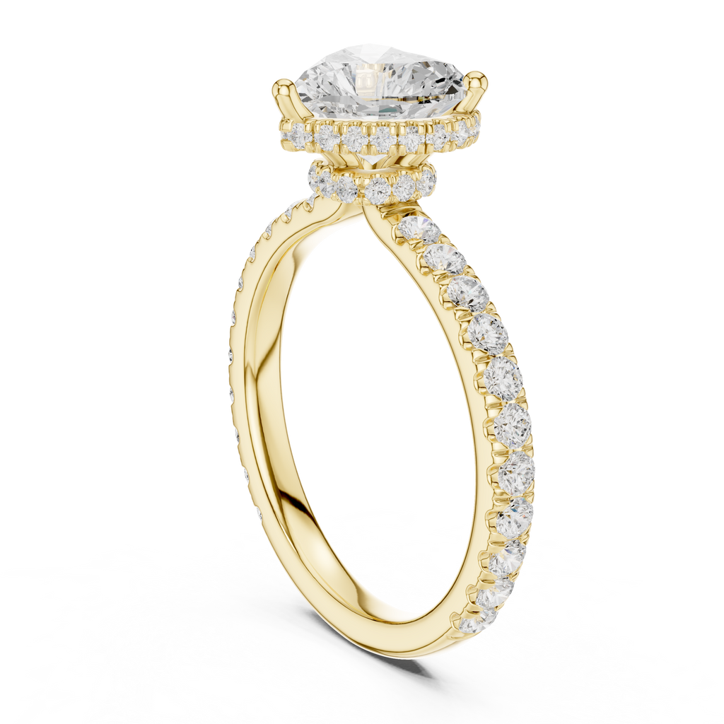Heart Cut Double Halo Pavé Engagement Ring