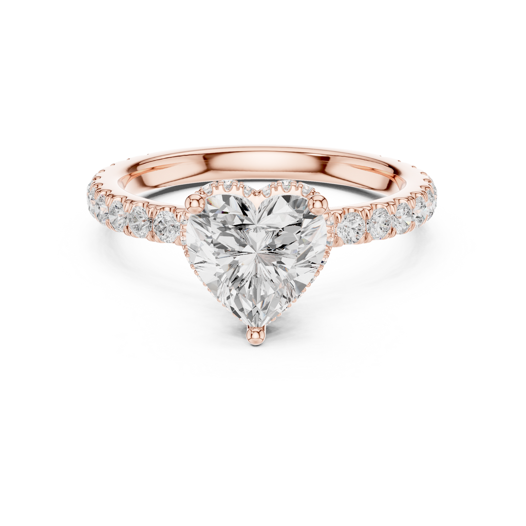 Heart Cut Double Halo Pavé Engagement Ring