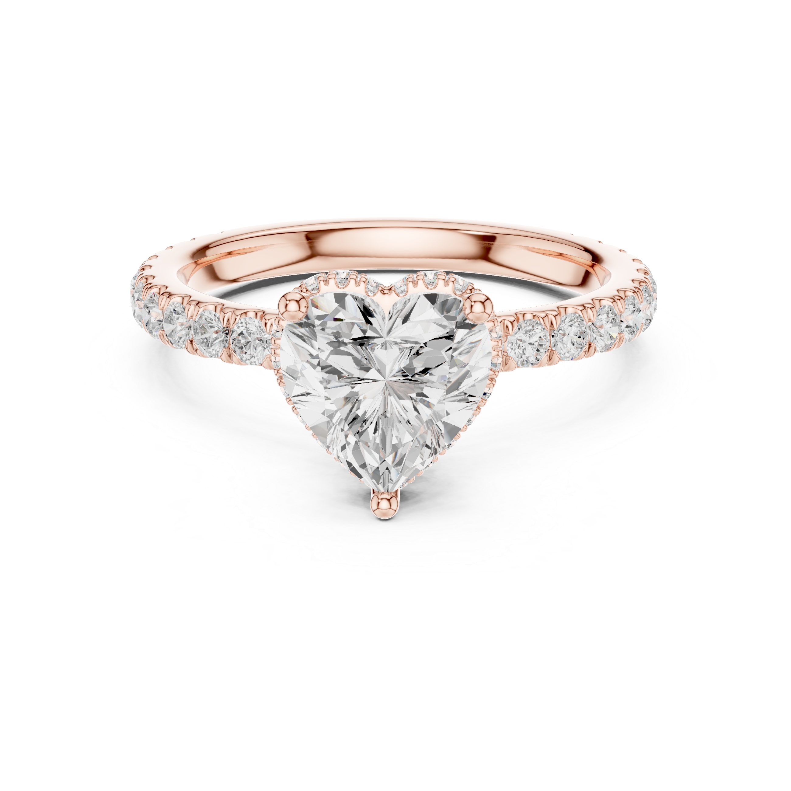 Heart Cut Double Halo Pavé Engagement Ring