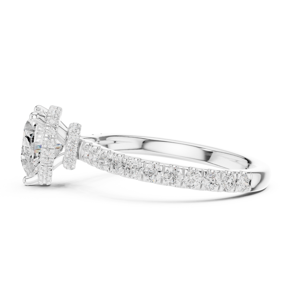 Heart Cut Double Halo Pavé Engagement Ring