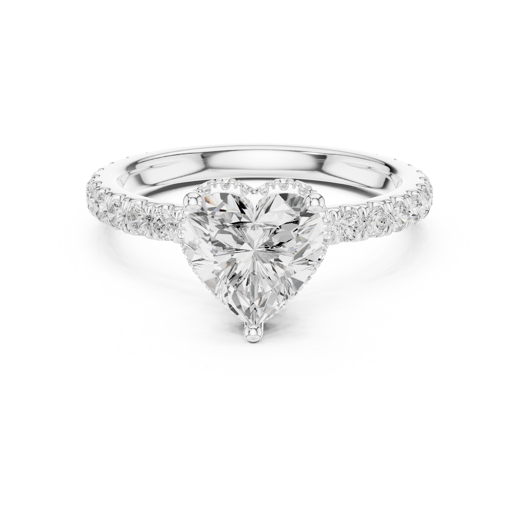 Heart Cut Double Halo Pavé Engagement Ring