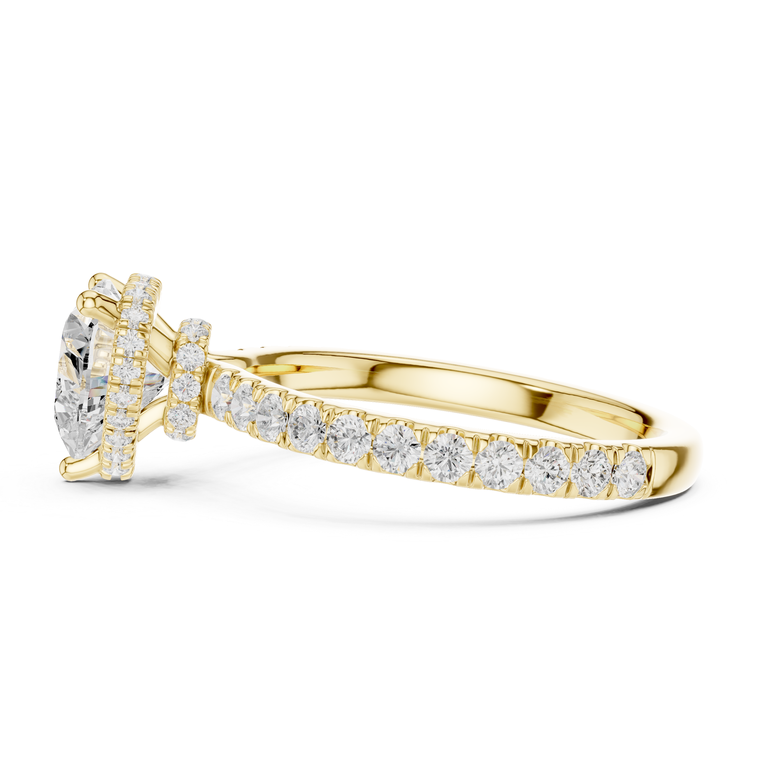 Heart Cut Double Halo Pavé Engagement Ring