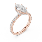 Marquise Cut Diamond Hidden Halo Engagement Ring