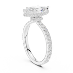 Marquise Cut Diamond Hidden Halo Engagement Ring