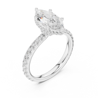 Marquise Cut Diamond Hidden Halo Engagement Ring