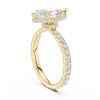 Marquise Cut Diamond Hidden Halo Engagement Ring