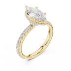 Marquise Cut Diamond Hidden Halo Engagement Ring
