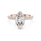Marquise Cut Diamond Hidden Halo Engagement Ring