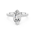 Marquise Cut Diamond Hidden Halo Engagement Ring