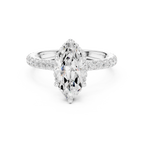 Marquise Cut Diamond Hidden Halo Engagement Ring