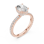 Oval Cut Hidden Halo Diamond Engagement Ring