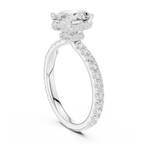 Oval Cut Hidden Halo Diamond Engagement Ring