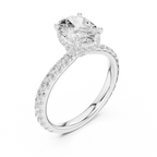 Oval Cut Hidden Halo Diamond Engagement Ring