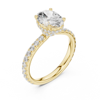 Oval Cut Hidden Halo Diamond Engagement Ring