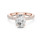 Oval Cut Hidden Halo Diamond Engagement Ring