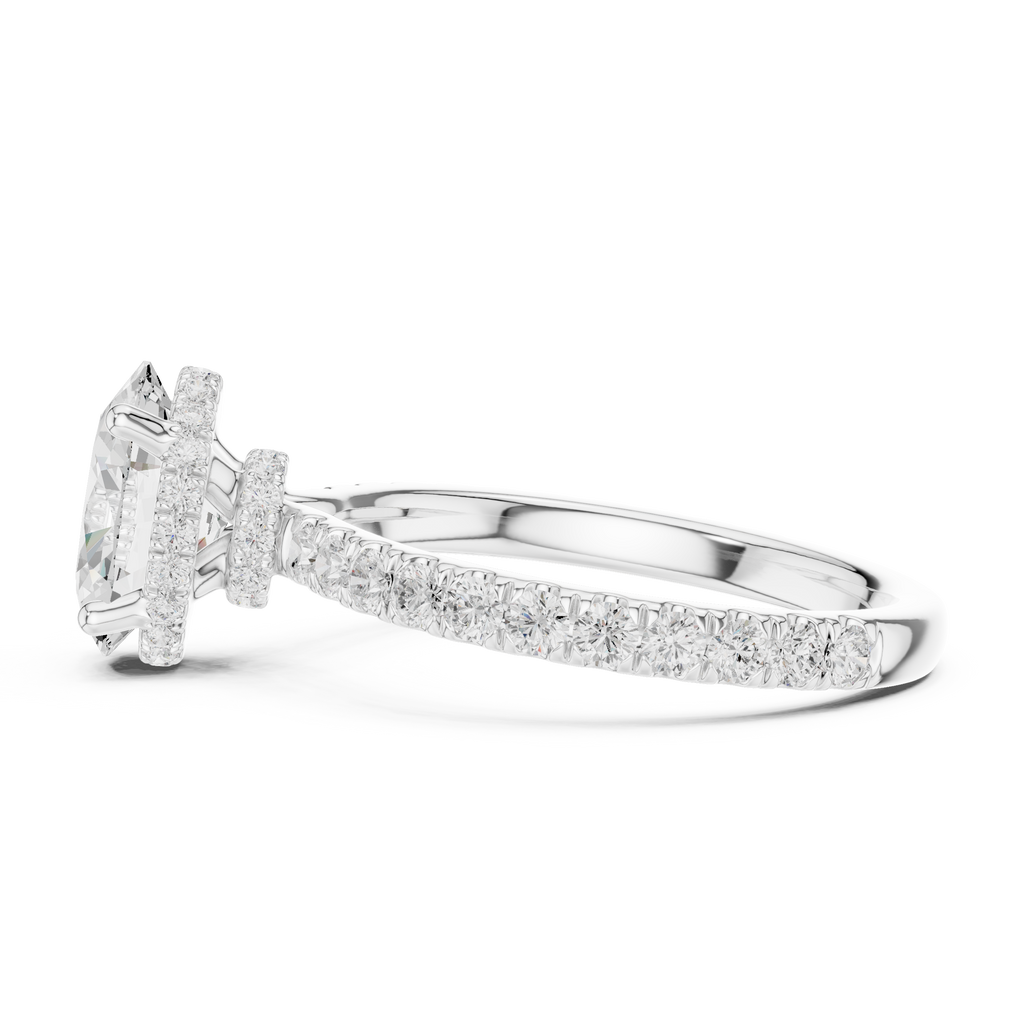 Oval Cut Hidden Halo Diamond Engagement Ring