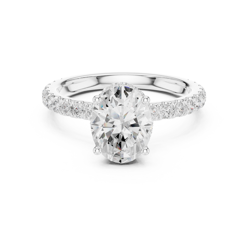 0.65 CTW Oval Cut Hidden Halo Diamond Engagement Ring – Style DDLR-165-OV-1 — Jewelix Atelier