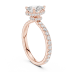 Pear Cut Diamond Hidden Halo Engagement Ring