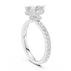 Pear Cut Diamond Hidden Halo Engagement Ring