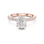 Pear Cut Diamond Hidden Halo Engagement Ring