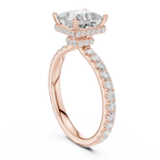 Princess Cut Diamond Hidden Halo Engagement Ring