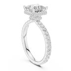 Princess Cut Diamond Hidden Halo Engagement Ring