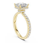 Princess Cut Diamond Hidden Halo Engagement Ring
