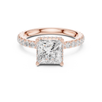 Princess Cut Diamond Hidden Halo Engagement Ring