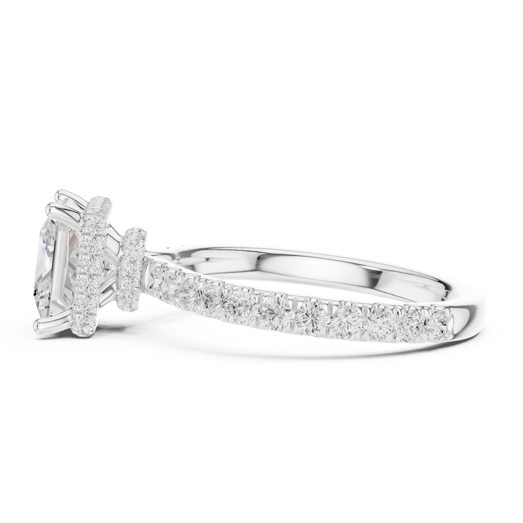 Princess Cut Diamond Hidden Halo Engagement Ring